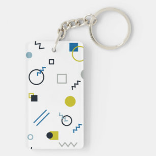 Memphis, cool, trendy, modern geometric art keychain