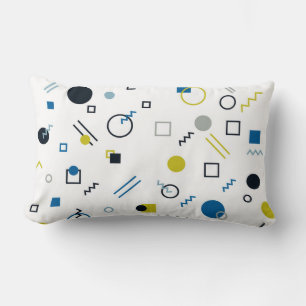 Memphis, cool, trendy, modern geometric art lumbar pillow