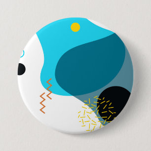 Memphis, cool, trendy, urban, modern illustration 3 inch round button