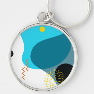 Memphis, cool, trendy, urban, modern illustration keychain