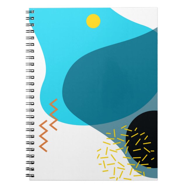 Memphis, cool, trendy, urban, modern illustration notebook (Front)