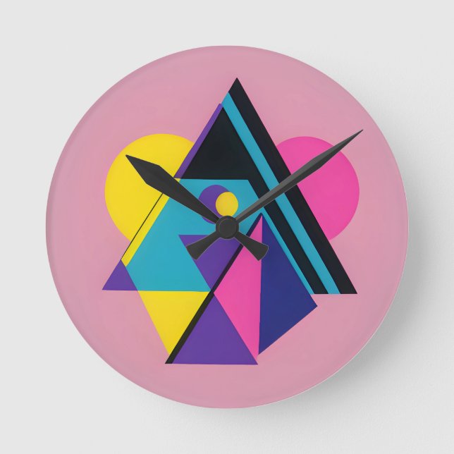 Memphis Design Dwelling Round Clock (Front)
