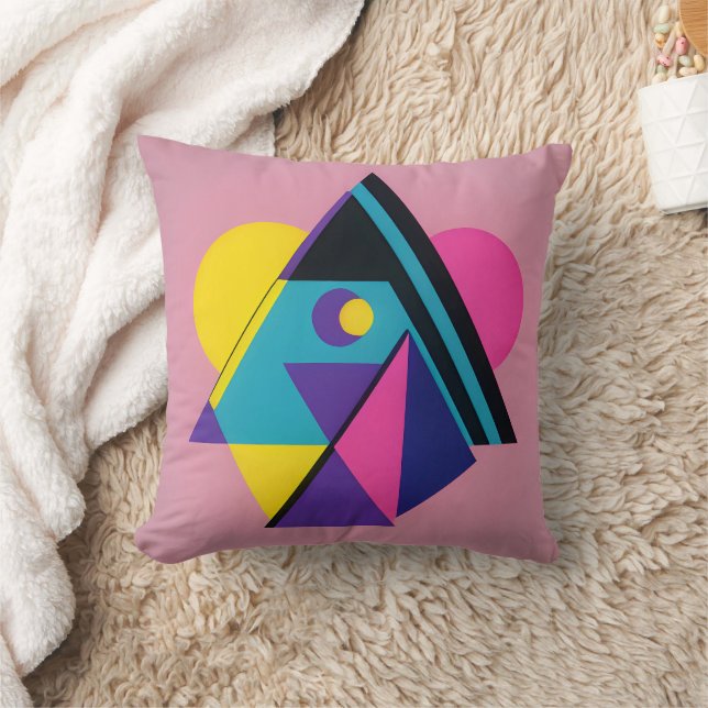 Memphis Design Dwelling Throw Pillow (Blanket)