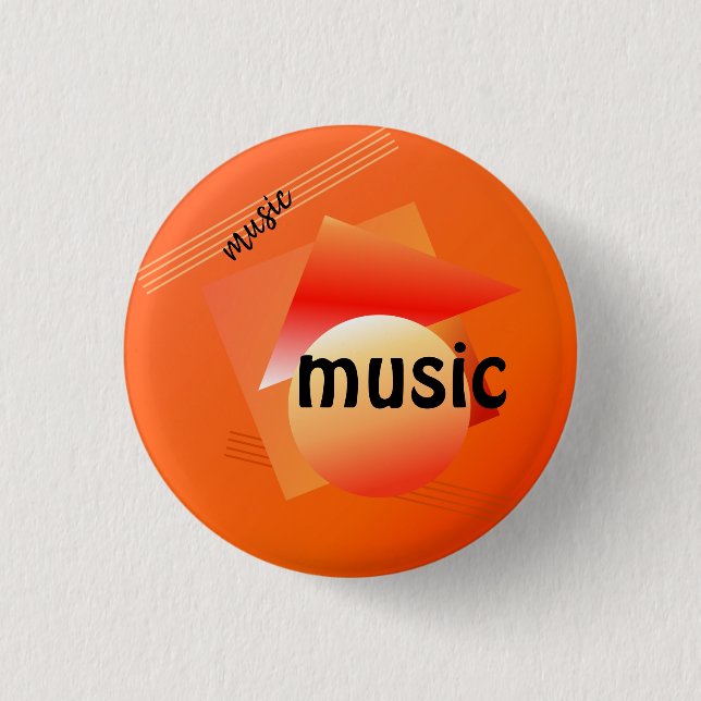 memphis design style. 1 inch round button (Front)
