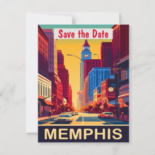 Memphis Enregistrer la date, carte postale Vintage