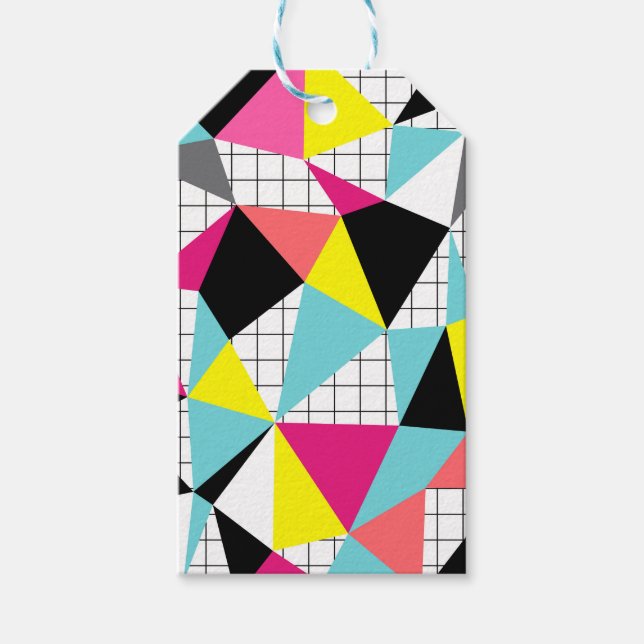 Memphis, geometric shapes gift tags (Front)