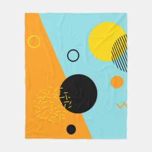 Memphis, hipster, trendy, cool illustration art fleece blanket