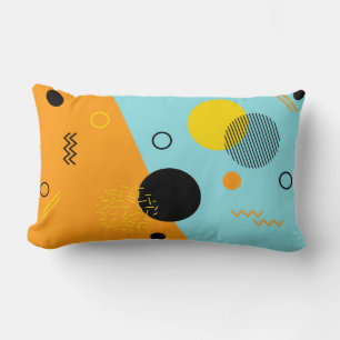 Memphis, hipster, trendy, cool illustration art lumbar pillow