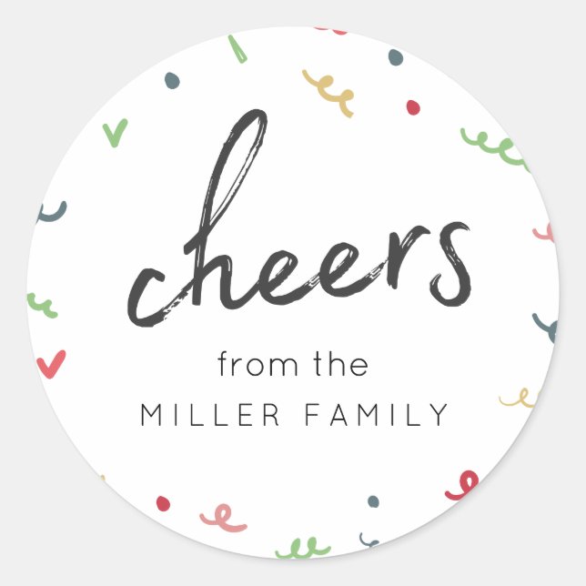 Memphis Holiday New Year Classic Round Sticker (Front)