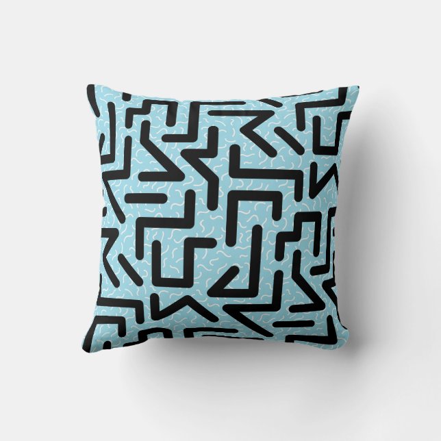 Memphis Labyrinth Throw Pillow (Back)