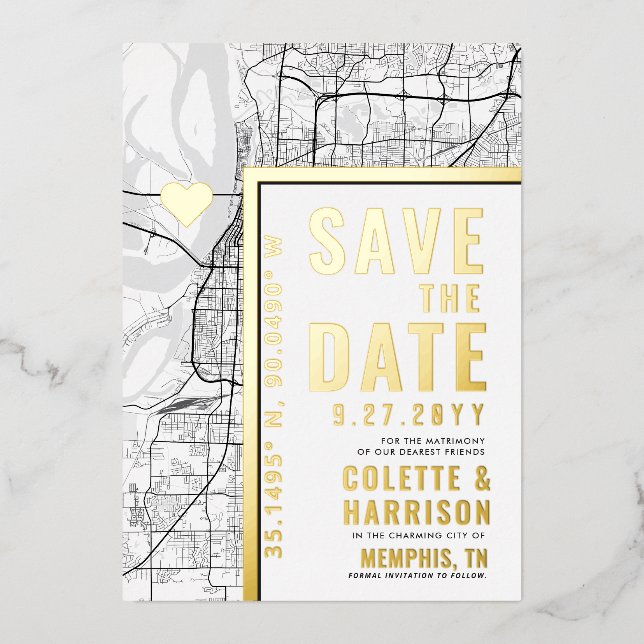 Memphis Love Locator | Wedding Save the Date (Front)