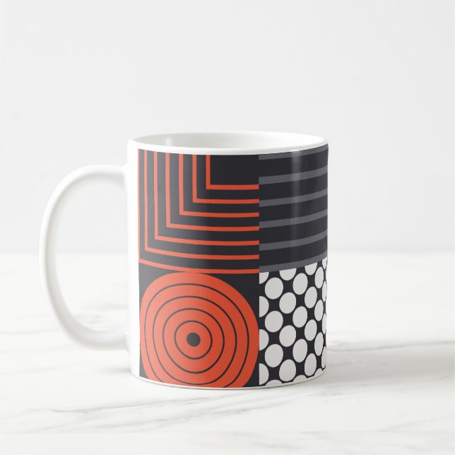 Memphis Magic: Geometric Banner Fun Coffee Mug (Left)