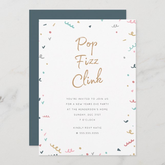 Memphis New Year's Eve Party Invitation (Front/Back)