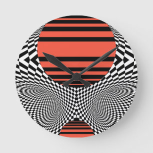 Memphis OpArt Round Clock