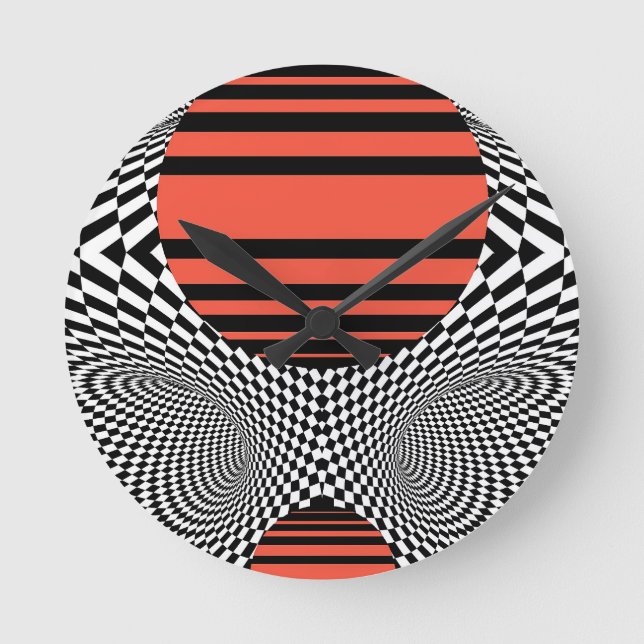 Memphis OpArt Round Clock (Front)
