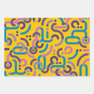 Memphis pattern wrapping paper sheet