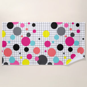Memphis polka dots  beach towel