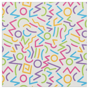 Memphis Retro Colourful Abstract Style Fabric