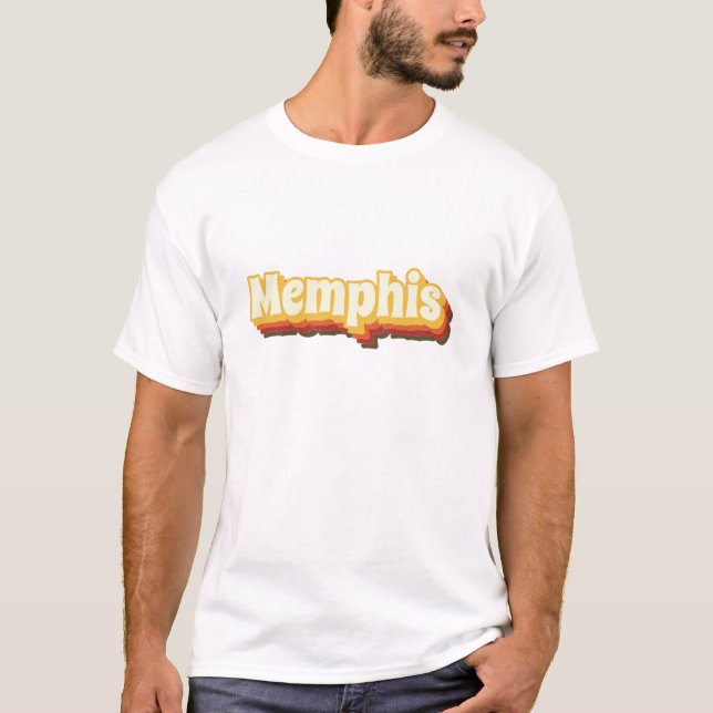 Memphis Retro Vintage Text T-Shirt (Front)