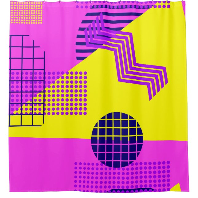 Memphis seamless pattern, geometric shapes in the  (Front)