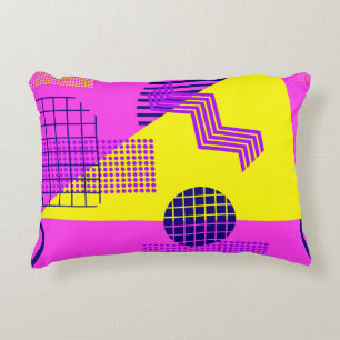 Memphis seamless pattern, geometric shapes in the accent pillow