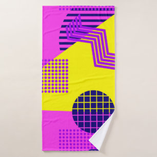 Memphis seamless pattern, geometric shapes in the  bath towel