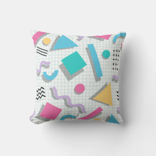 Memphis Shapes Throw Pillow