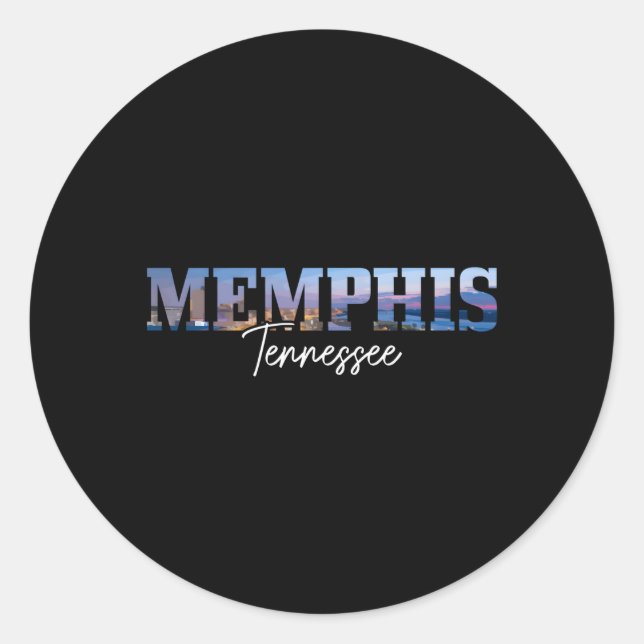 Memphis Skyline Tennessee Classic Round Sticker (Front)