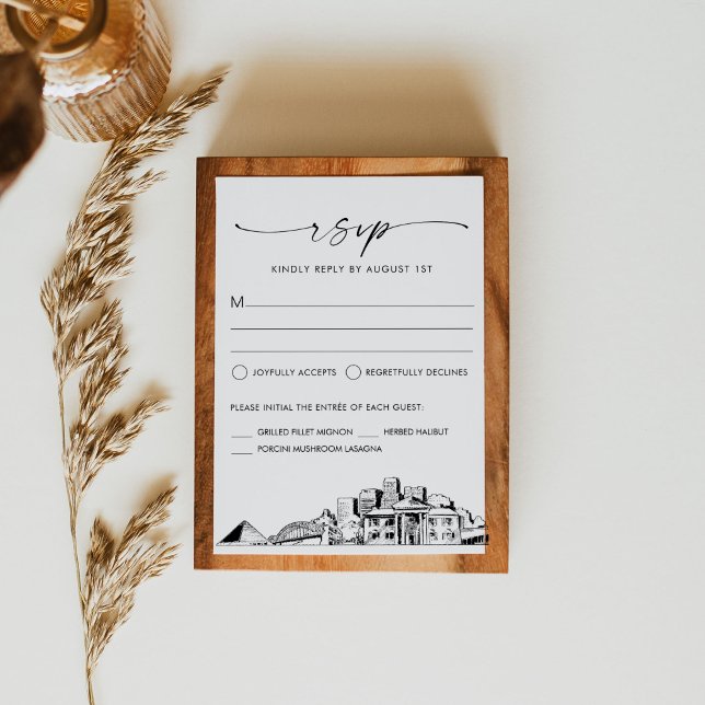 Memphis Skyline Wedding RSVP Response Card (Creator Uploaded)