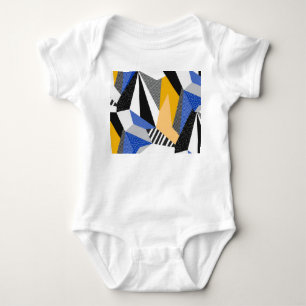 Memphis Style: Creative Geometric Collage. Baby Bodysuit
