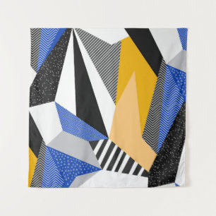 Memphis Style: Creative Geometric Collage. Tapestry