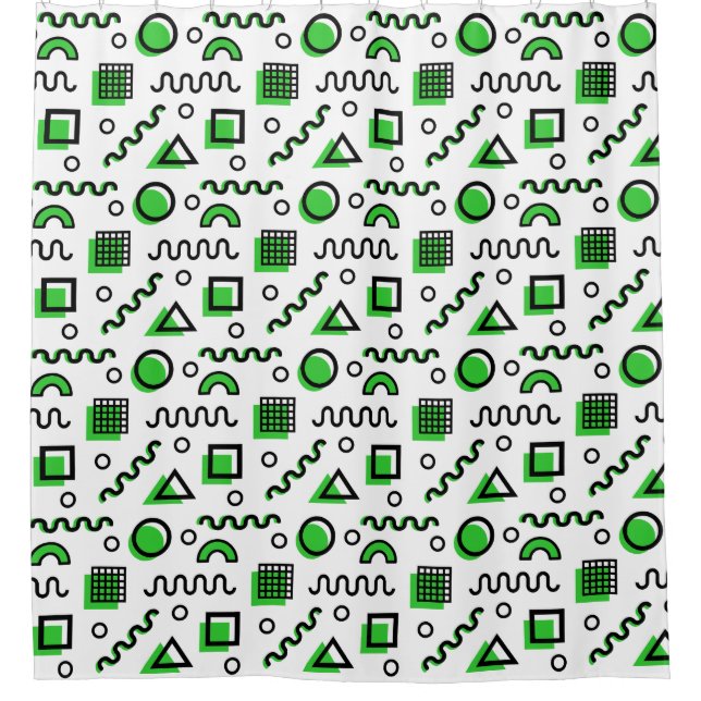 Memphis Style Geometric Pattern 110719 - Green (Front)