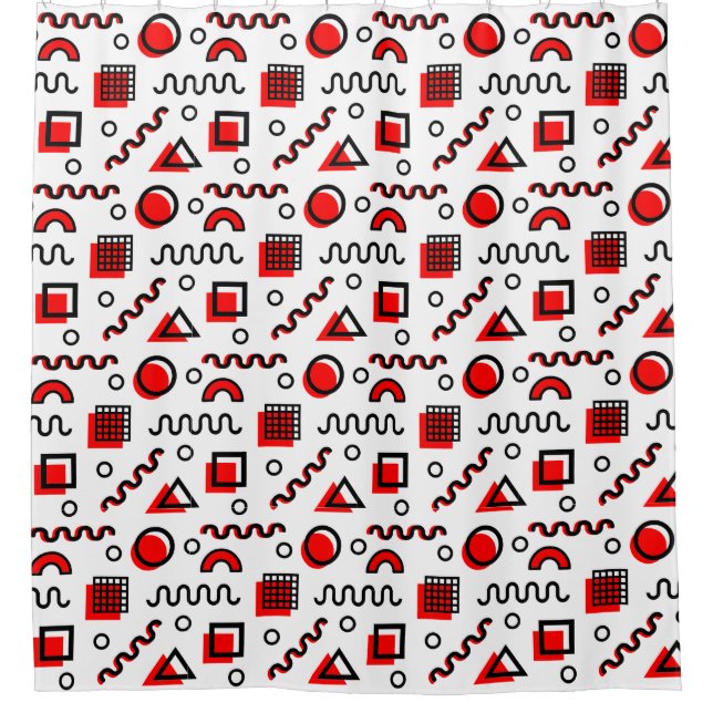Memphis Style Geometric Pattern 110719 - Red (Front)