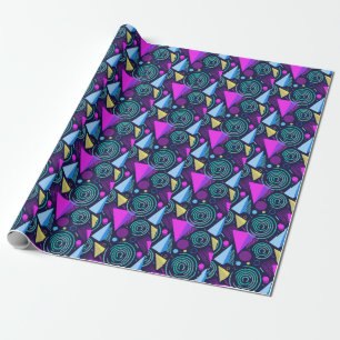 Memphis Style Geometric Shapes Wrapping Paper