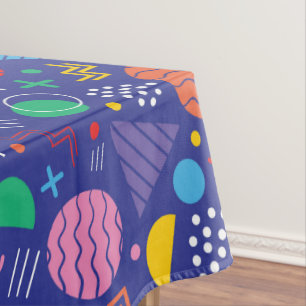 Memphis style pattern tablecloth