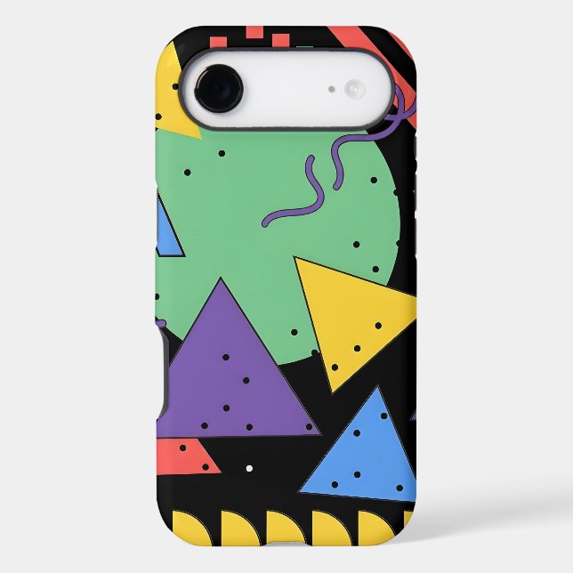 Memphis Style Phone Case Dopamine Decor Bold Geome (Back)