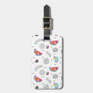 Memphis Style Tropical Summer Pattern Luggage Tag