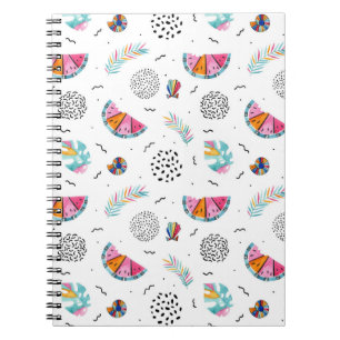 Memphis Style Tropical Summer Pattern Notebook