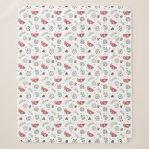 Memphis Style Tropical Summer Pattern Sherpa Blanket