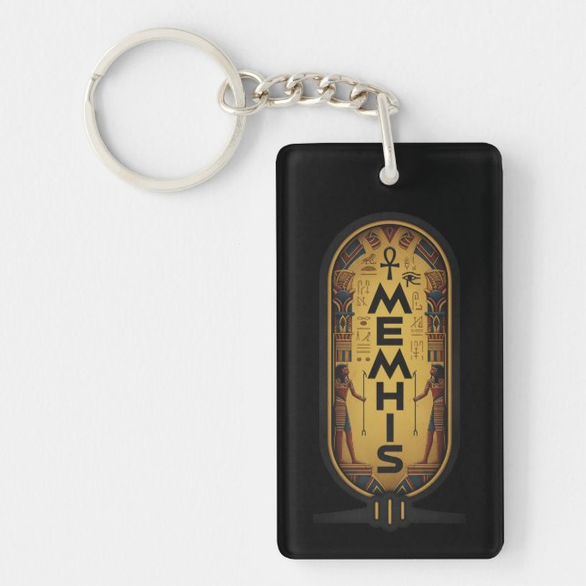 Memphis, Tennessee - Ancient Egyptian Tribute Keychain (Front)