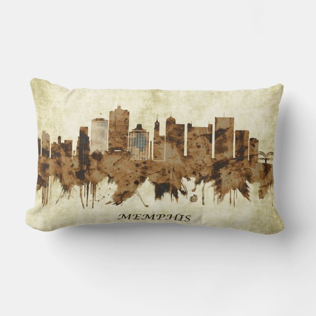 Memphis Tennessee Cityscape Lumbar Pillow (Front)