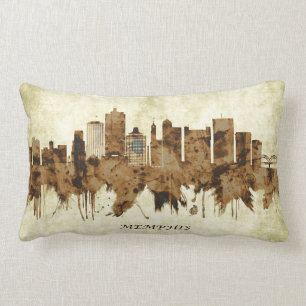 Memphis Tennessee Cityscape Lumbar Pillow