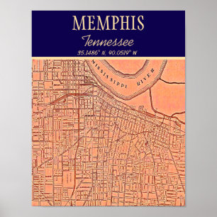 Memphis Tennessee Map Poster
