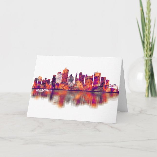 Memphis Tennessee Skyline Holiday Card (Front)