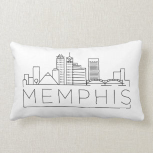 Memphis, Tennessee Skyline Lumbar Pillow