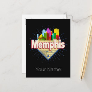 Memphis Tennessee United States Retro Skyline Holiday Postcard