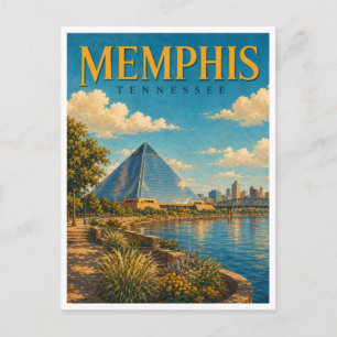 Memphis Tennessee Watercolor GeoSaga Postcard