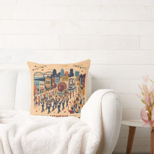 Memphis Thanksgiving Parade Throw Pillow