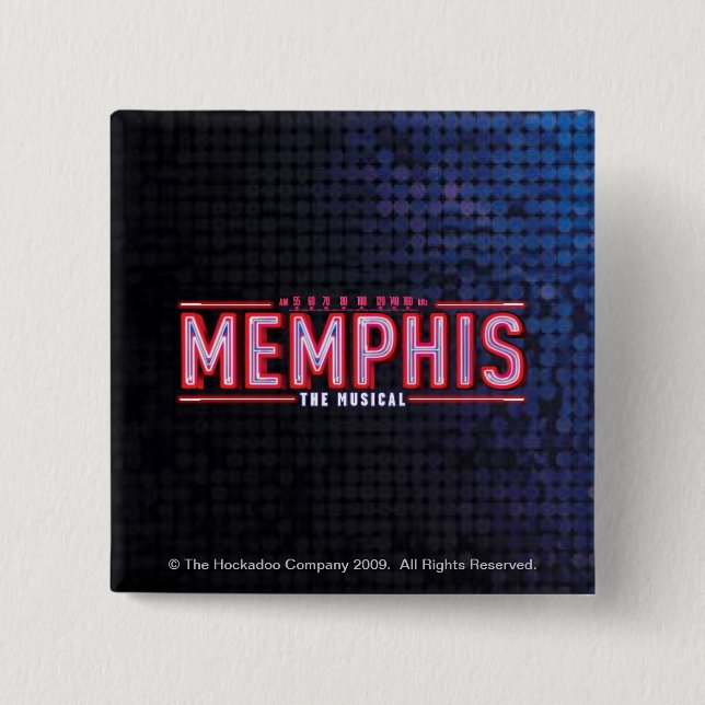 MEMPHIS - The Musical Logo 2 Inch Square Button (Front)