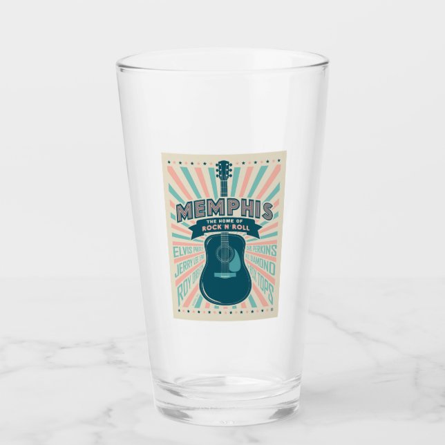 Memphis, TN: Guitar Series | Rock-N-Roll Glass (Front)